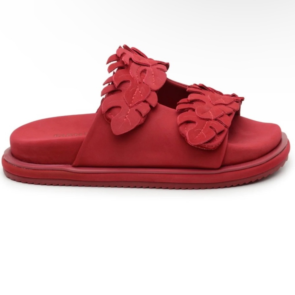 FARM Rio Red Mini Monstera Anatomic Slide Sandal, size 7, Never worn